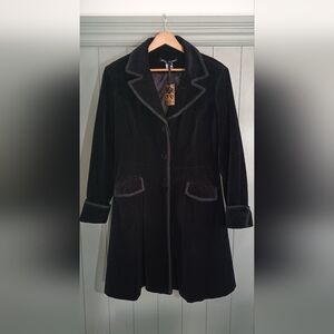 Spin Doctor Gothic Victorian Velvet  Black Women's Coat